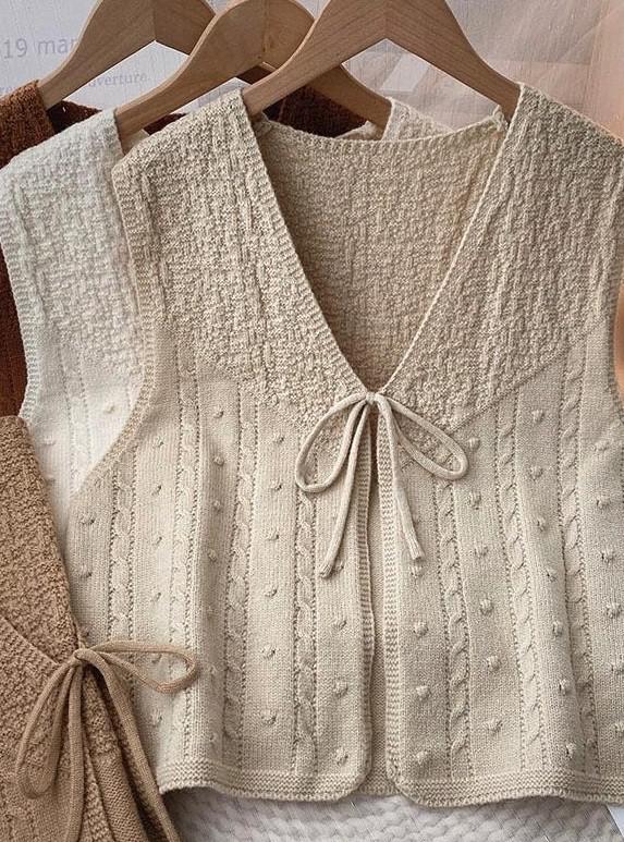 Knitted Tank Vest - Khaki