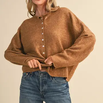 Oversized Button Down Sweater - MULTIPLE COLORS