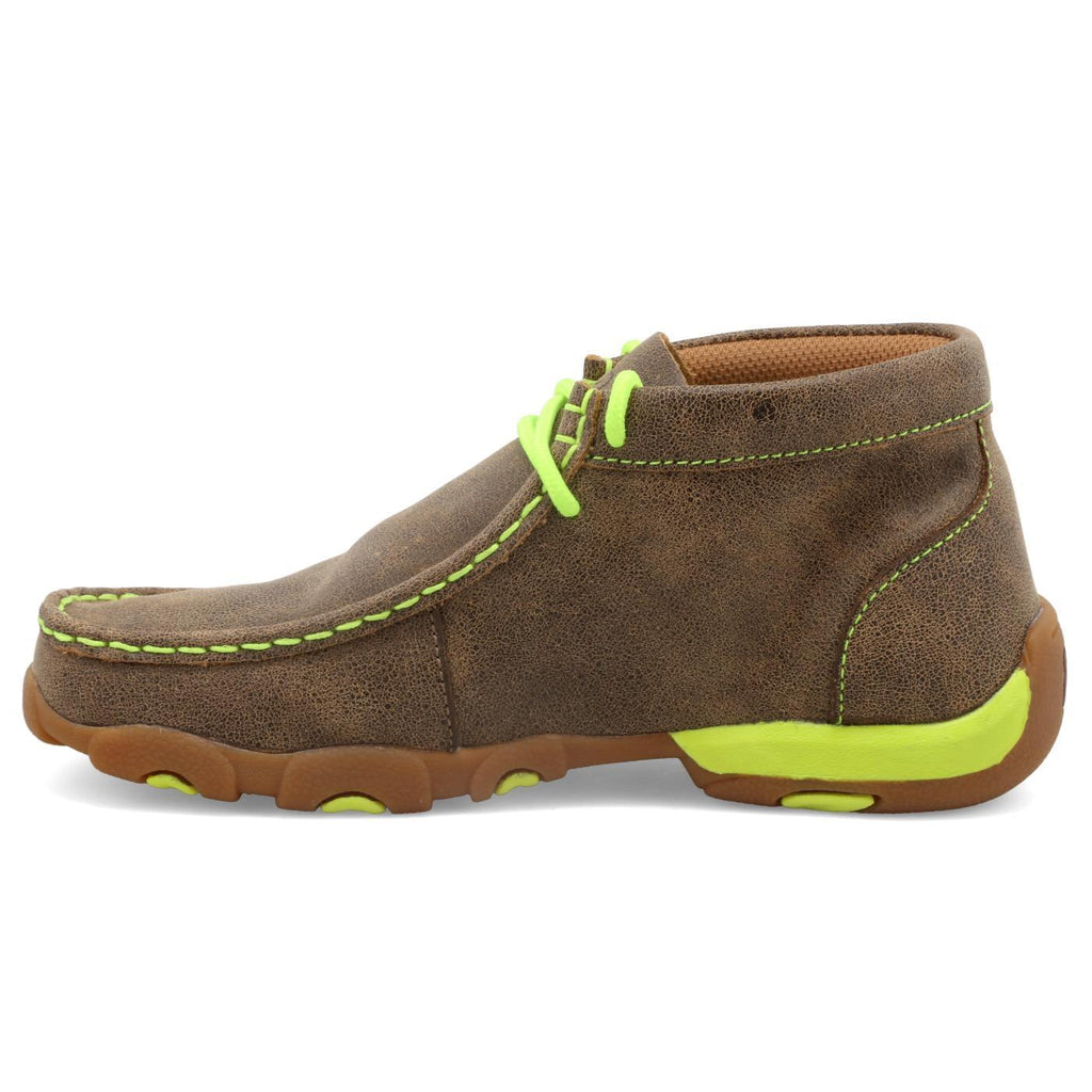 YOUTH DRIVING MOCCASINS - BOMBER/NEON YELLOW YDM0011