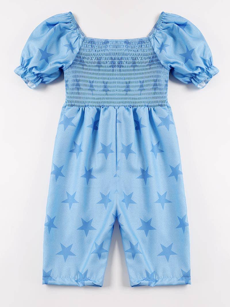 BLUE STAR SMOCKED GIRL JUMPSUIT
