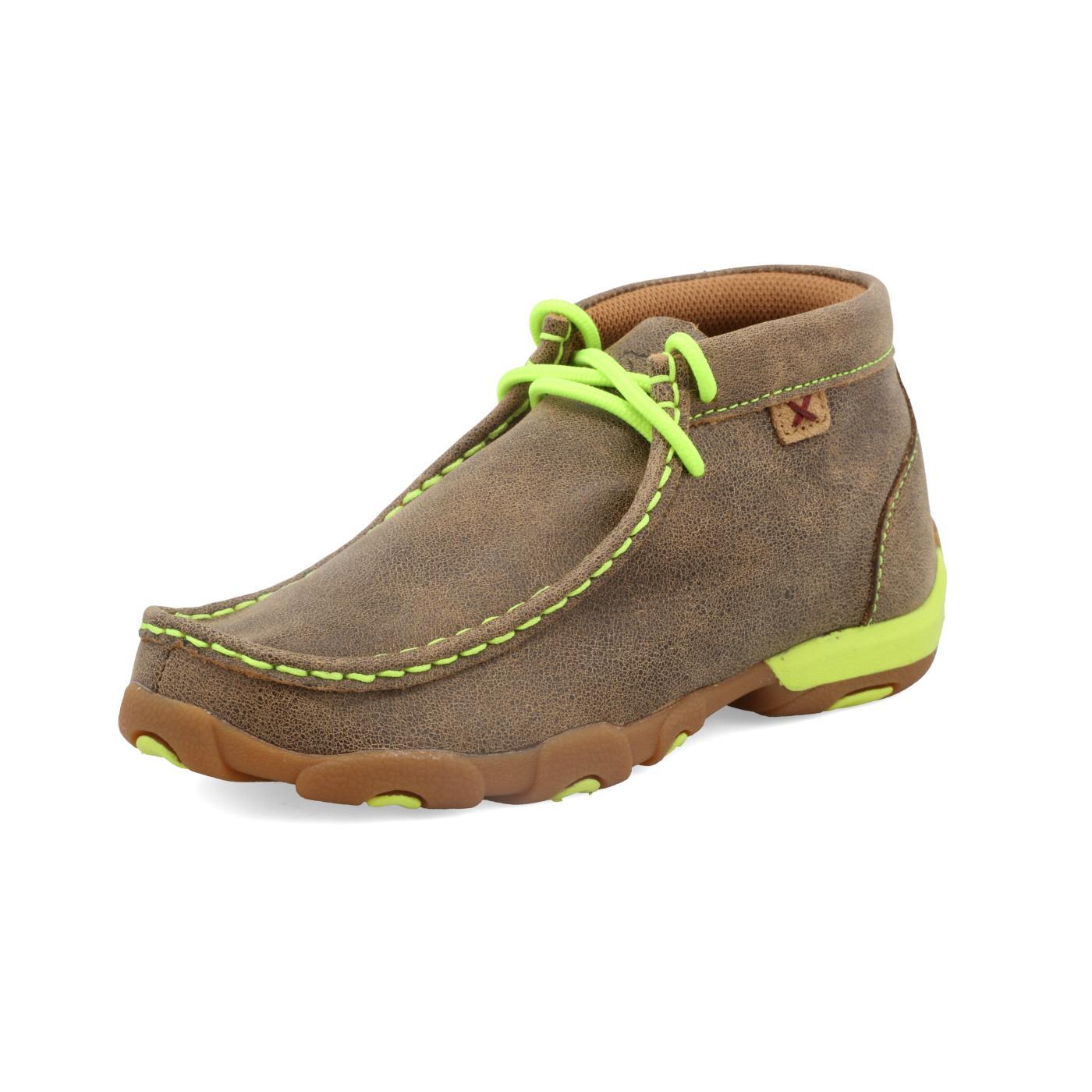 YOUTH DRIVING MOCCASINS - BOMBER/NEON YELLOW YDM0011