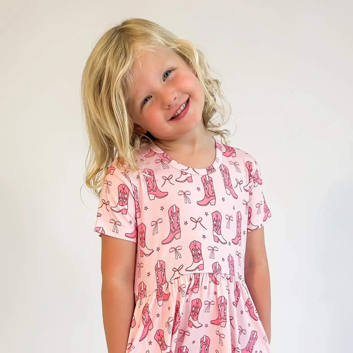 Boots & Bows - Short Sleeve Pocket Dress