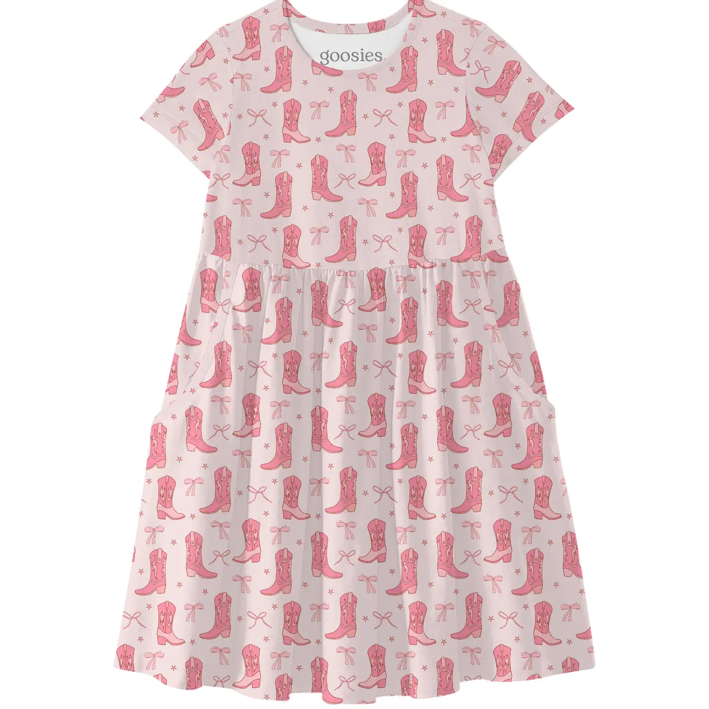 Boots & Bows - Short Sleeve Pocket Dress