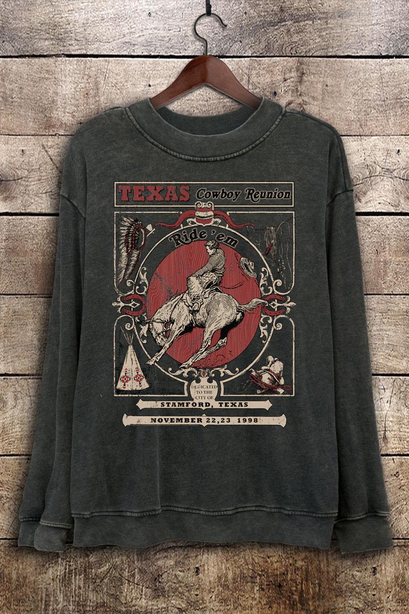 TEXAS COWBOY REUNION SWEATSHIRT - MINERAL BLACK
