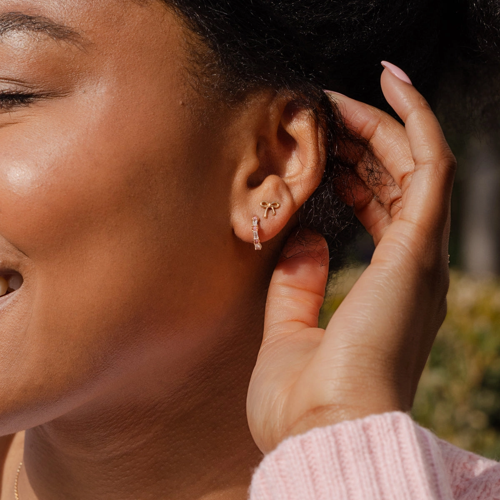 Made By Mary Bow Stud Earrings - Gold
