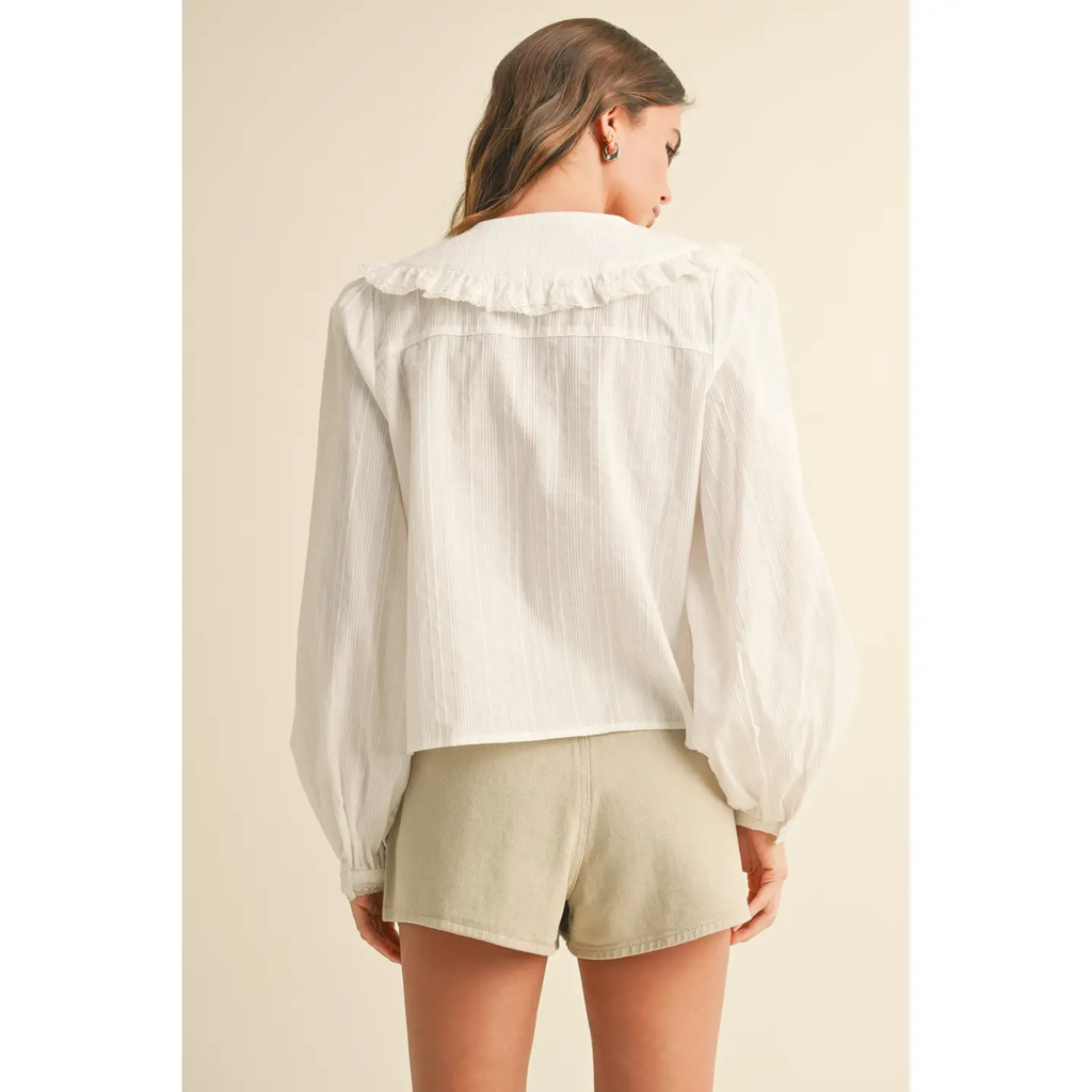Textured Fabric with Tie in the Front Blouse