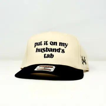 Put It On My Husband's Tab Two Tone Trucker Hat - Black