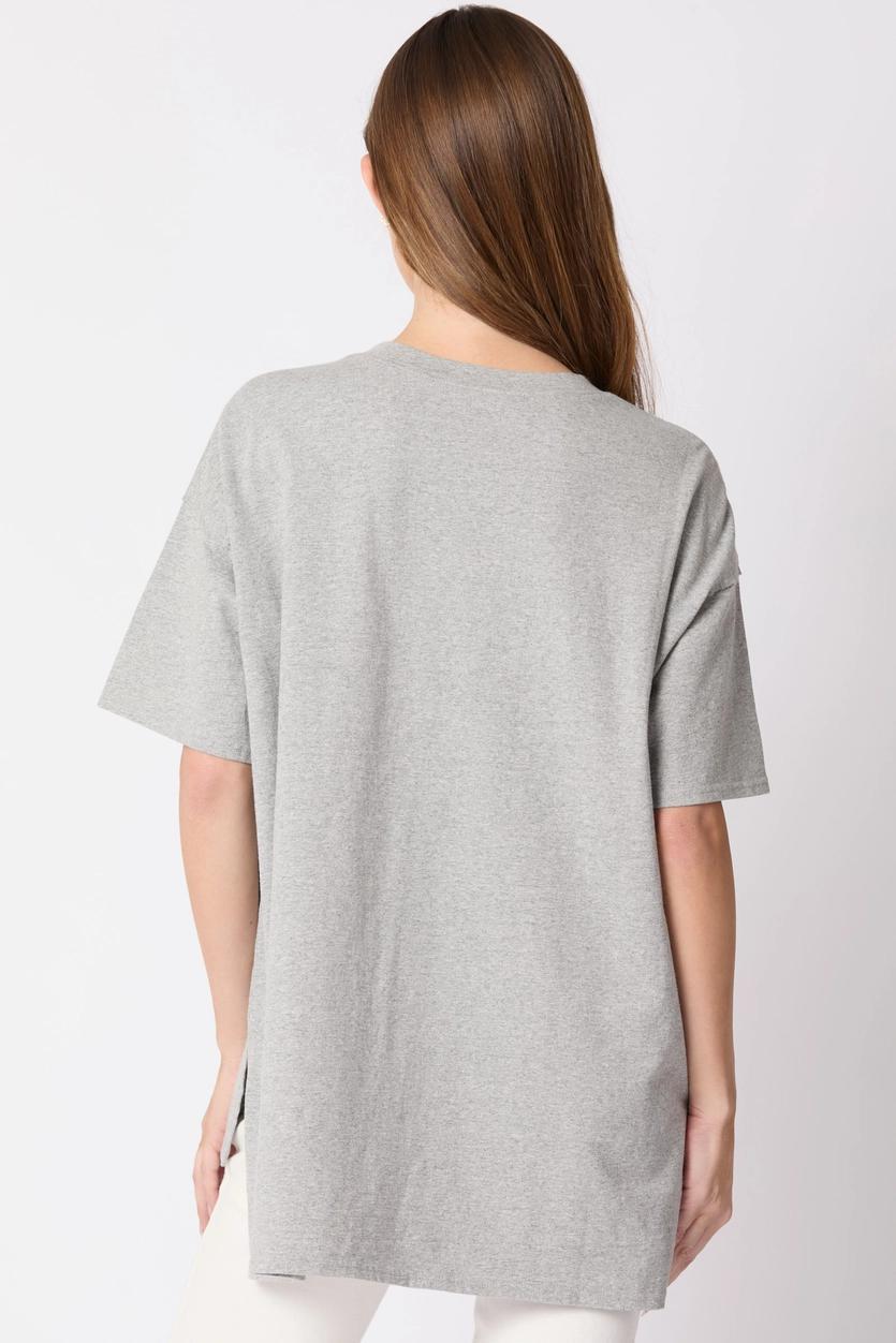 Half Sleeve Top with Washed Star - Grey