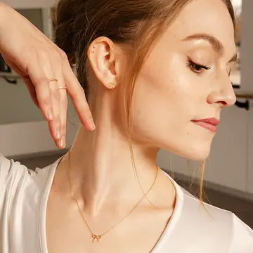Made By Mary Bow Stud Earrings - Gold