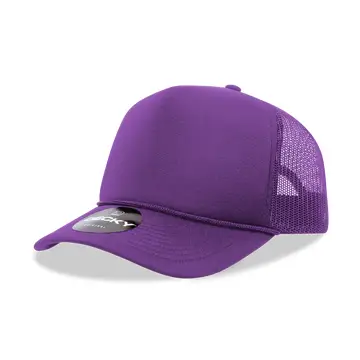 Decky 6025 - Mid Profile, 5 Panel Foam Trucker Hat - 6025 | Purple