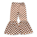 Khaki Plaid Baby Girls Bell Bottom Pants