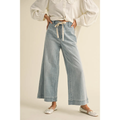 Washed Denim with Tie Front Pants