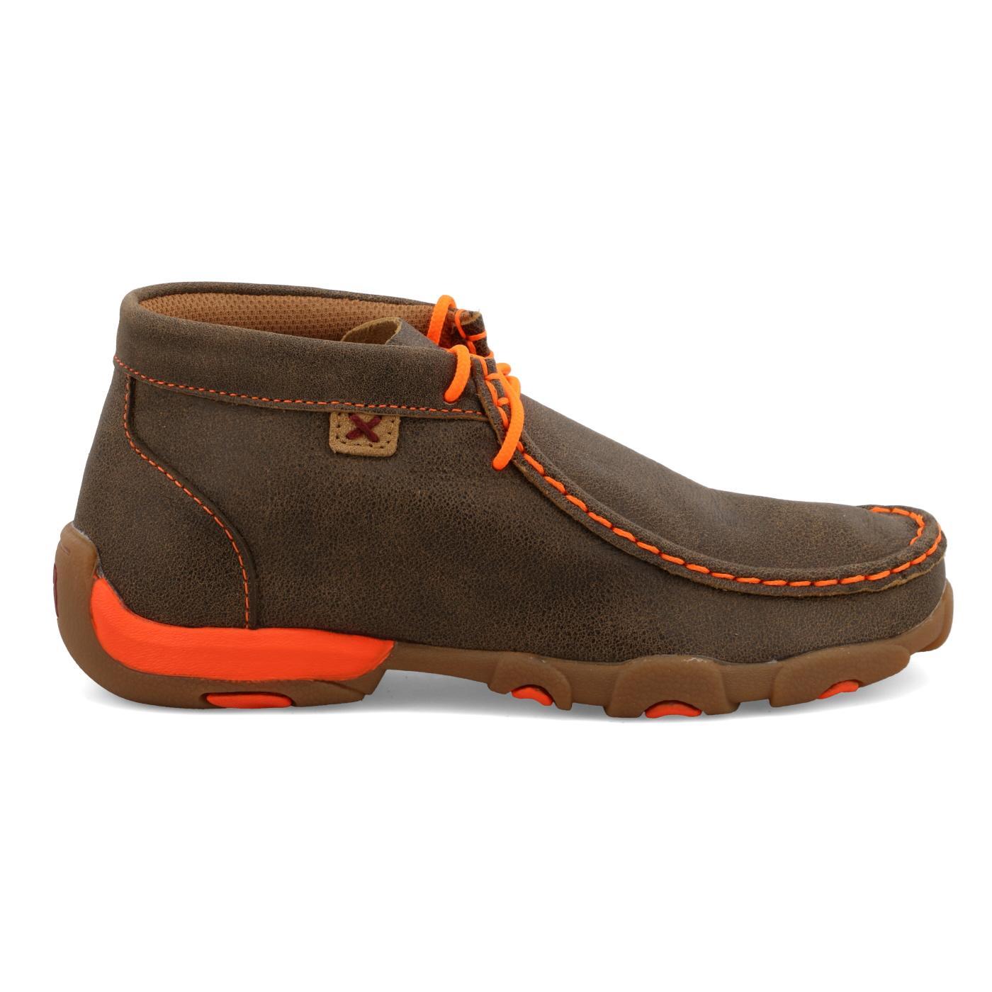 YOUTH DRIVING MOCCASINS - BOMBER/NEON ORANGE YDM0006