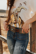ARIAT 1 1/2" PIERCED RECTANGLE CONCHO TAN