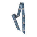 Blue Cross Geometric Western Twilly Scarf: Boho Cowgirl Silk Style Scarf