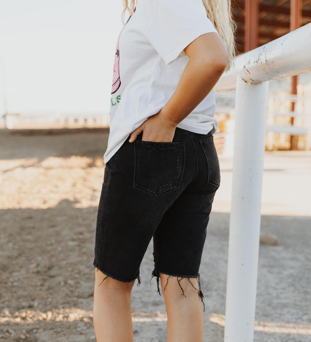 SUPER HIGH RISE BERMUDA RELAXED SHORTS | TAMMIE
