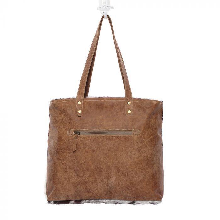 MULTI PATCH COWHIDE TOTE BAG - S-1163