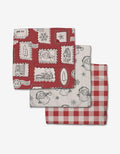 Christmas Santa Geometry Dishcloth 3 Pack