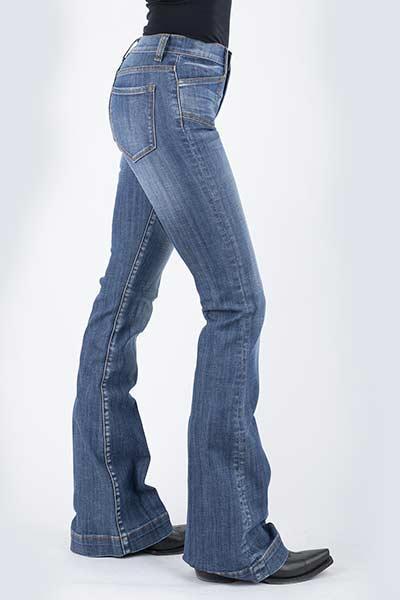 WOMENS JEAN 921 HIGH RISE FLARE FIT PLAIN BACK PKT WIDE FRONT POCKET 11-054-0921-2402 BU
