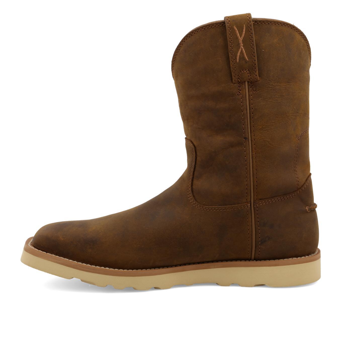 10" Work Pull On Wedge Sole Boot - Distressed Saddle MCBW001