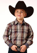 BOYS L/S SHIRT   AMARILLO Y/D PLAID SNAP  1229 CIDER PLAID  03-030-0278-7027