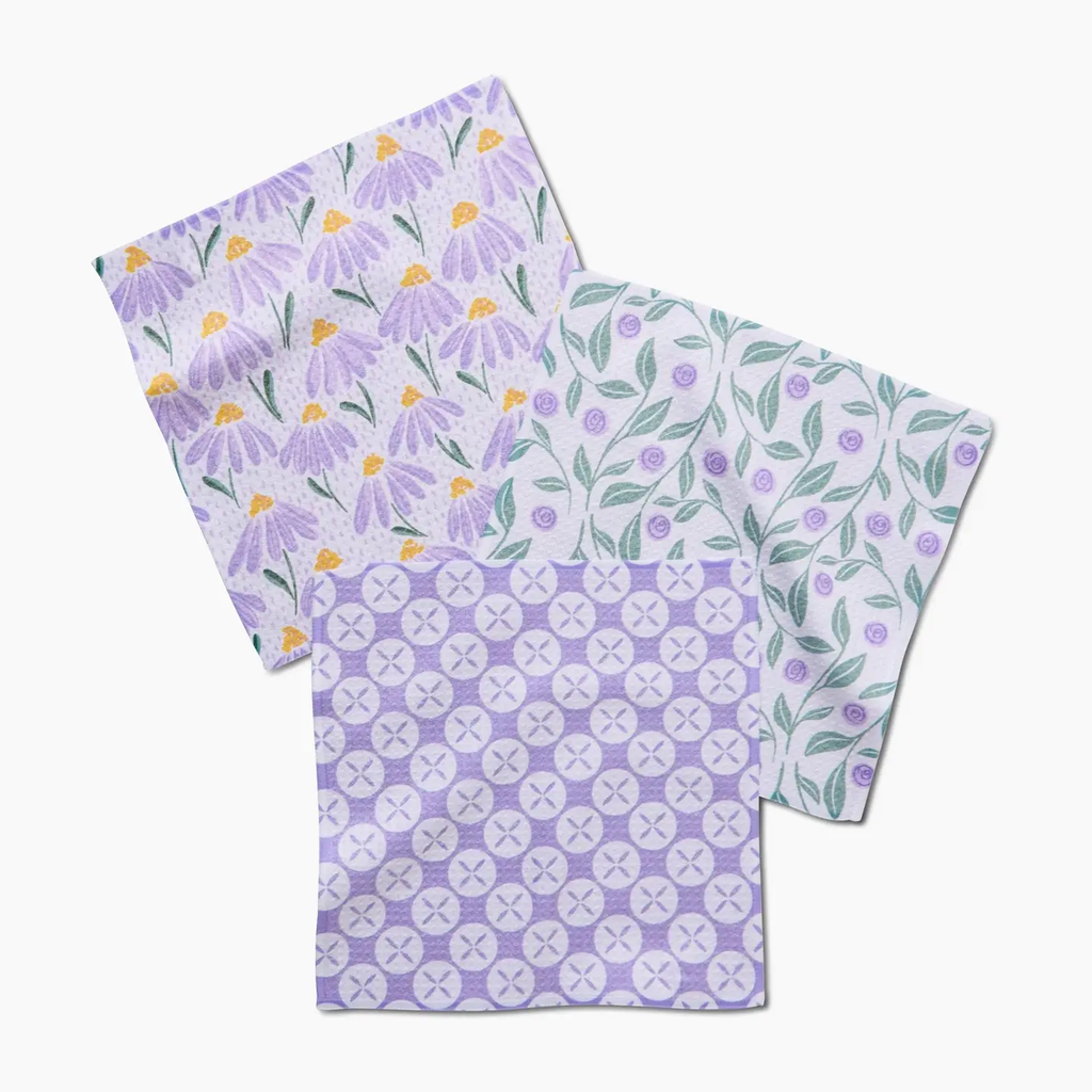 Button Vines and Daisies Dishcloth Set
