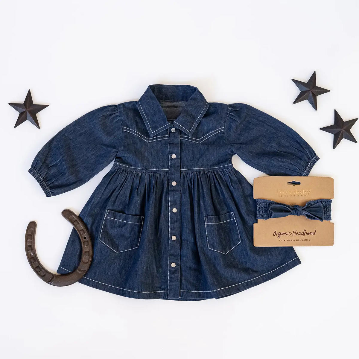 True Blue | Western Denim Long-Sleeve Dress