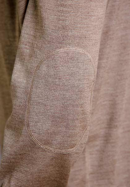 MENS SWEATER STETSON ELBOW PATCH KNIT IN BROWN
