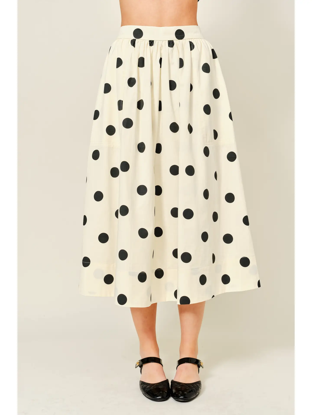 Dot Print Midi Full Skirts