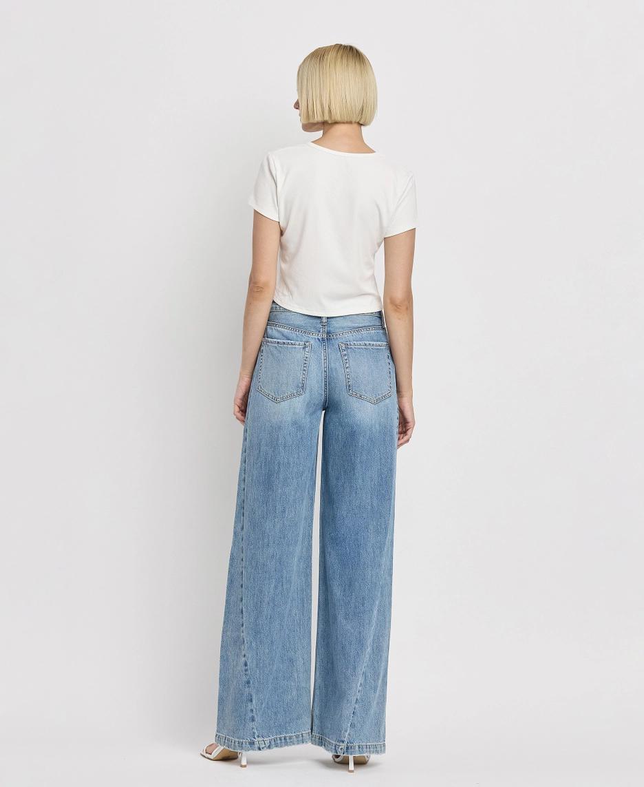 High Rise Seam Detail Wide Leg Jeans | Fulfillment