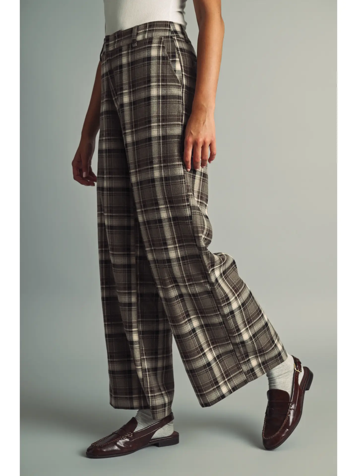 Plaid Pattern Pants