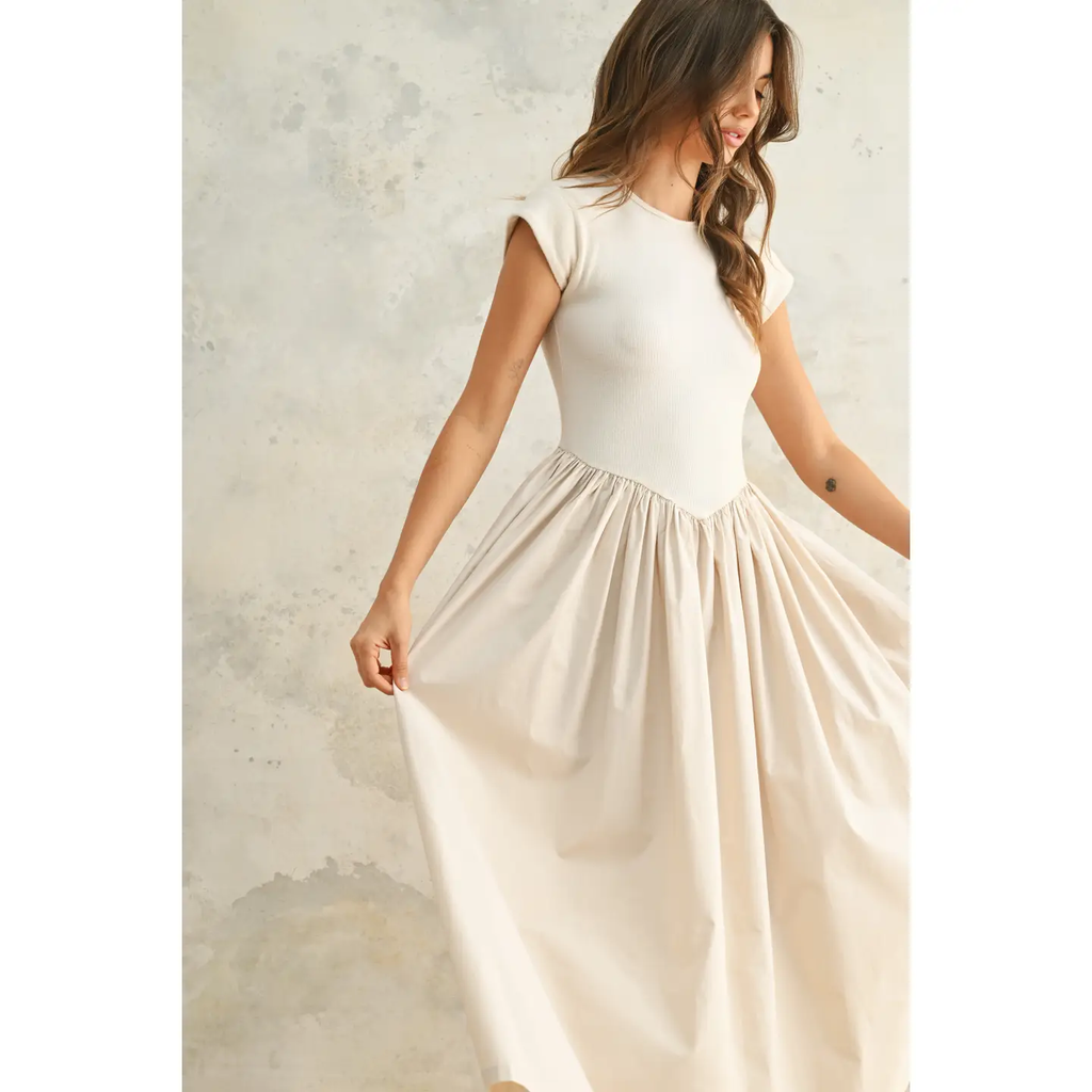 Rib and Woven Skirt Combo Dress