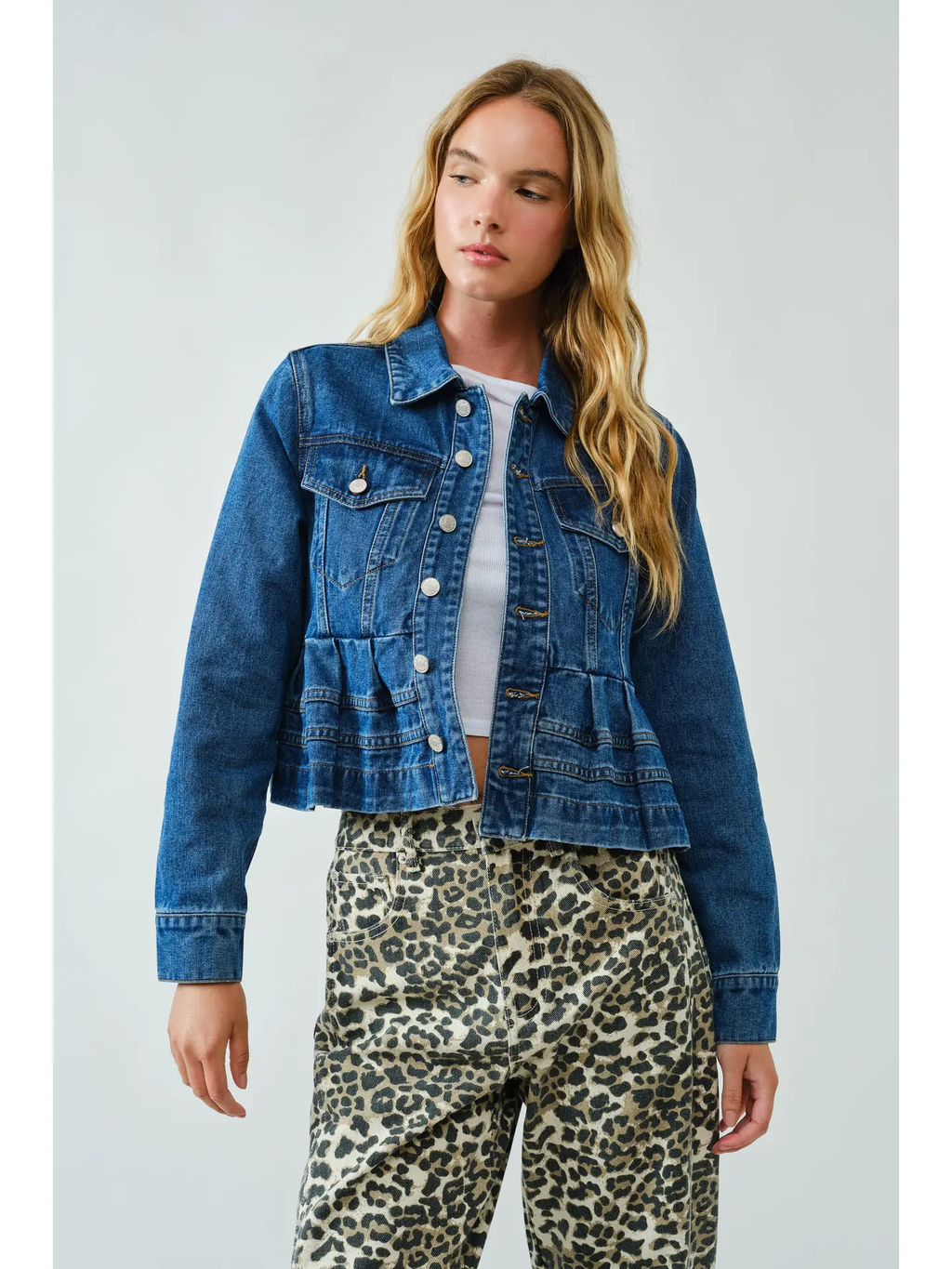 Lovely Peplum Denim Jacket