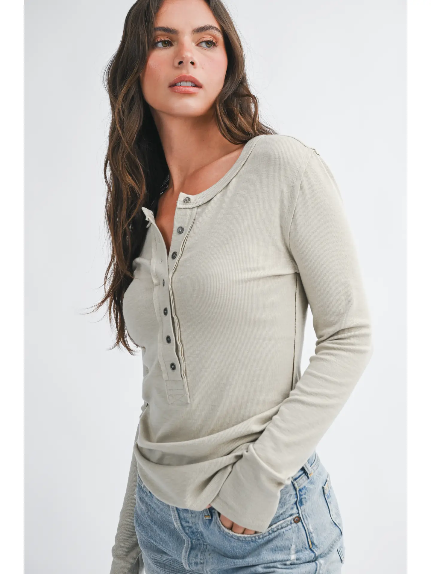 Henley Long Sleeve Top - OAT