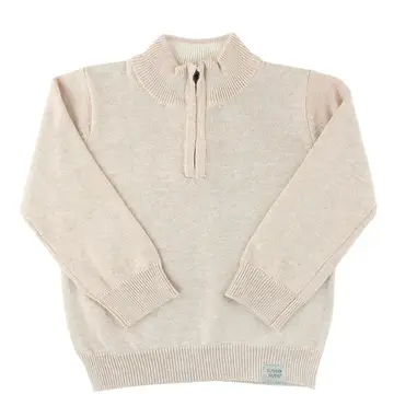 Boys Heather Oatmeal Quarter-Zip Sweater - Oatmeal