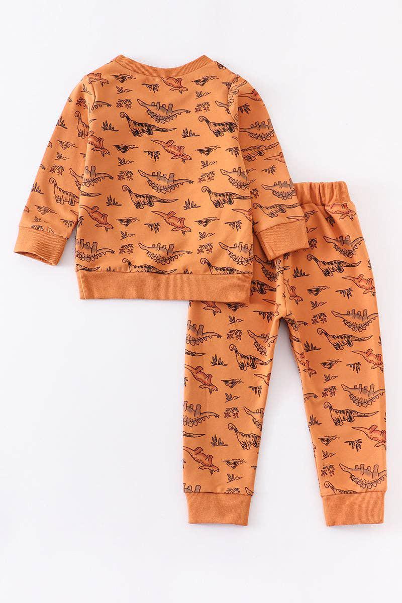 DINOSAUR PRINT SET - ORANGE