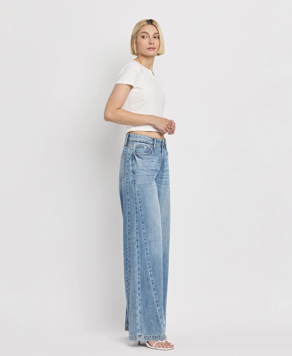 High Rise Seam Detail Wide Leg Jeans | Fulfillment