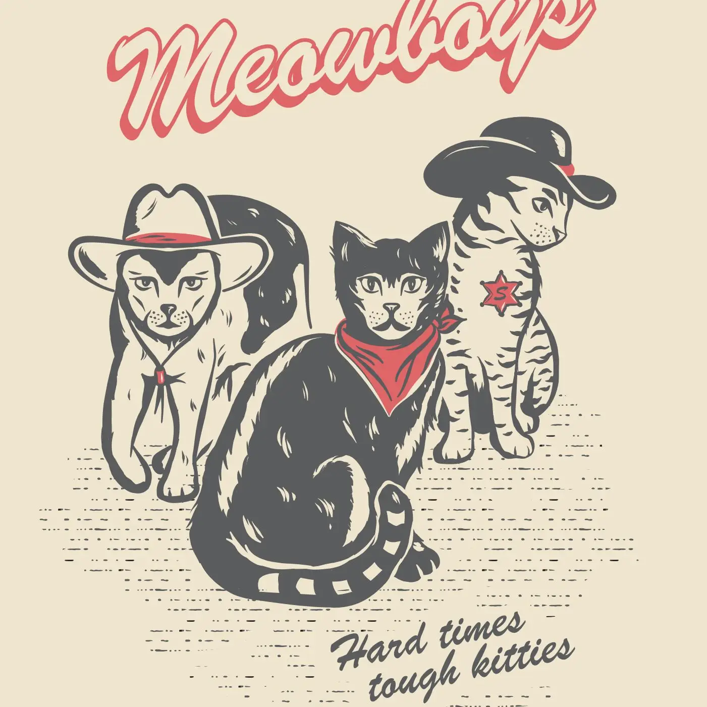 Meowboys Western Poster - 12x18