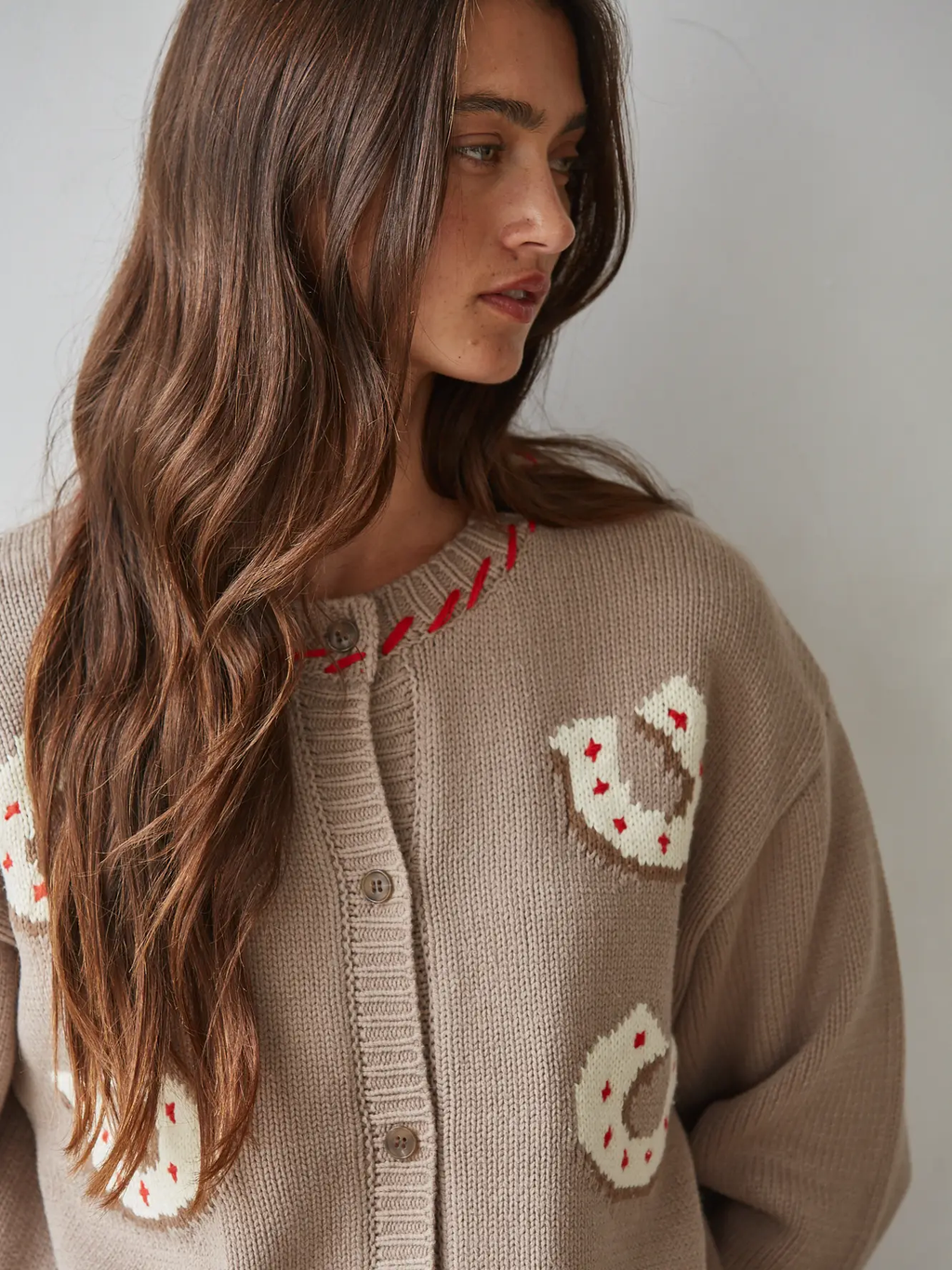 Knit Sweater Cotton Acrylic Buttondown Cardigan