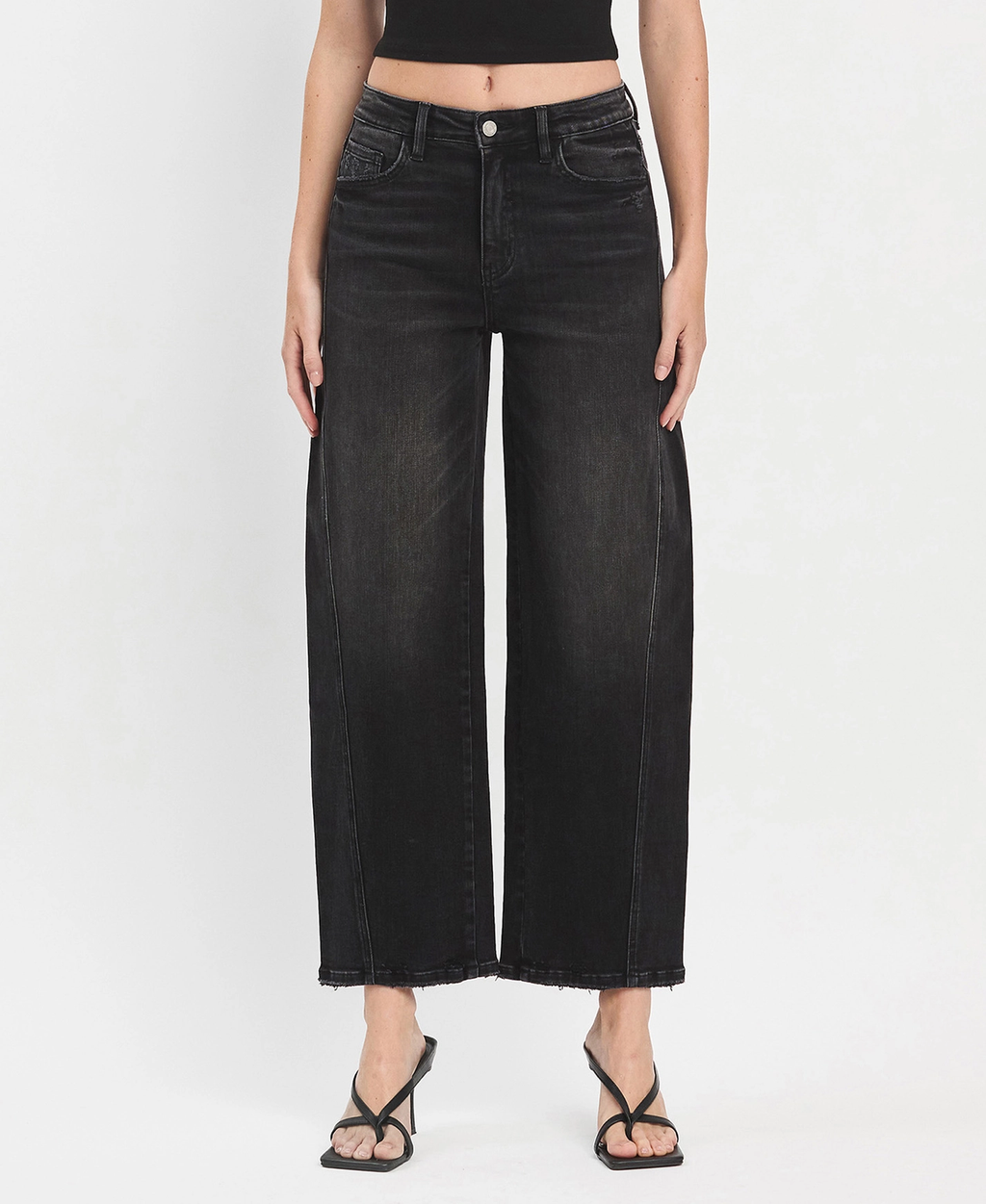 Super High Rise Panel Barrel Jeans - Instant