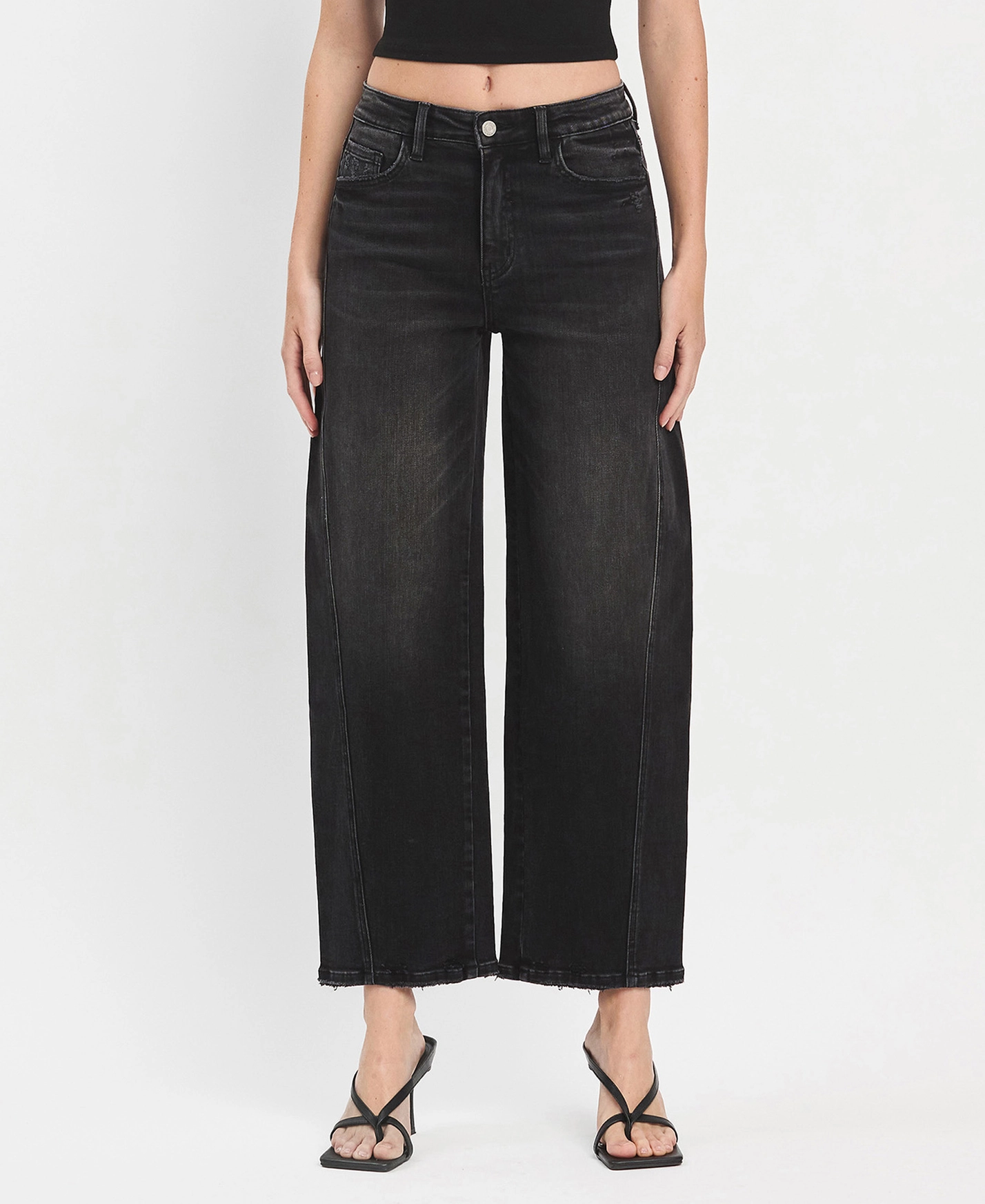Super High Rise Panel Barrel Jeans - Instant