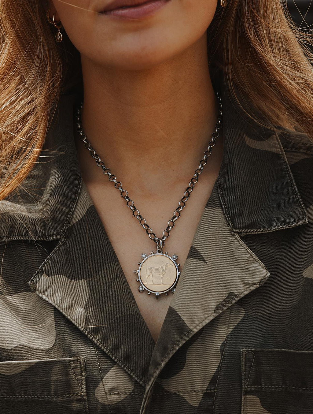 Horse Coin Necklace Equestrian Derby Jewelry