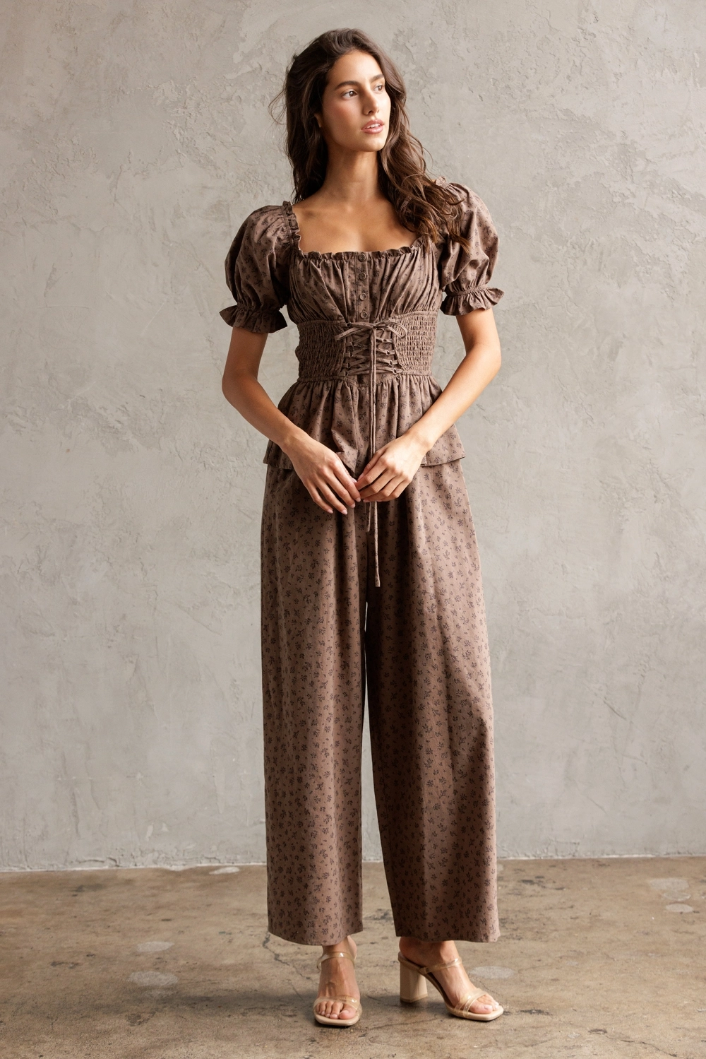 SMOCKED Waist Floral Jumpsuit