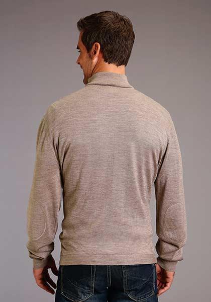 MENS SWEATER STETSON ELBOW PATCH KNIT IN BROWN