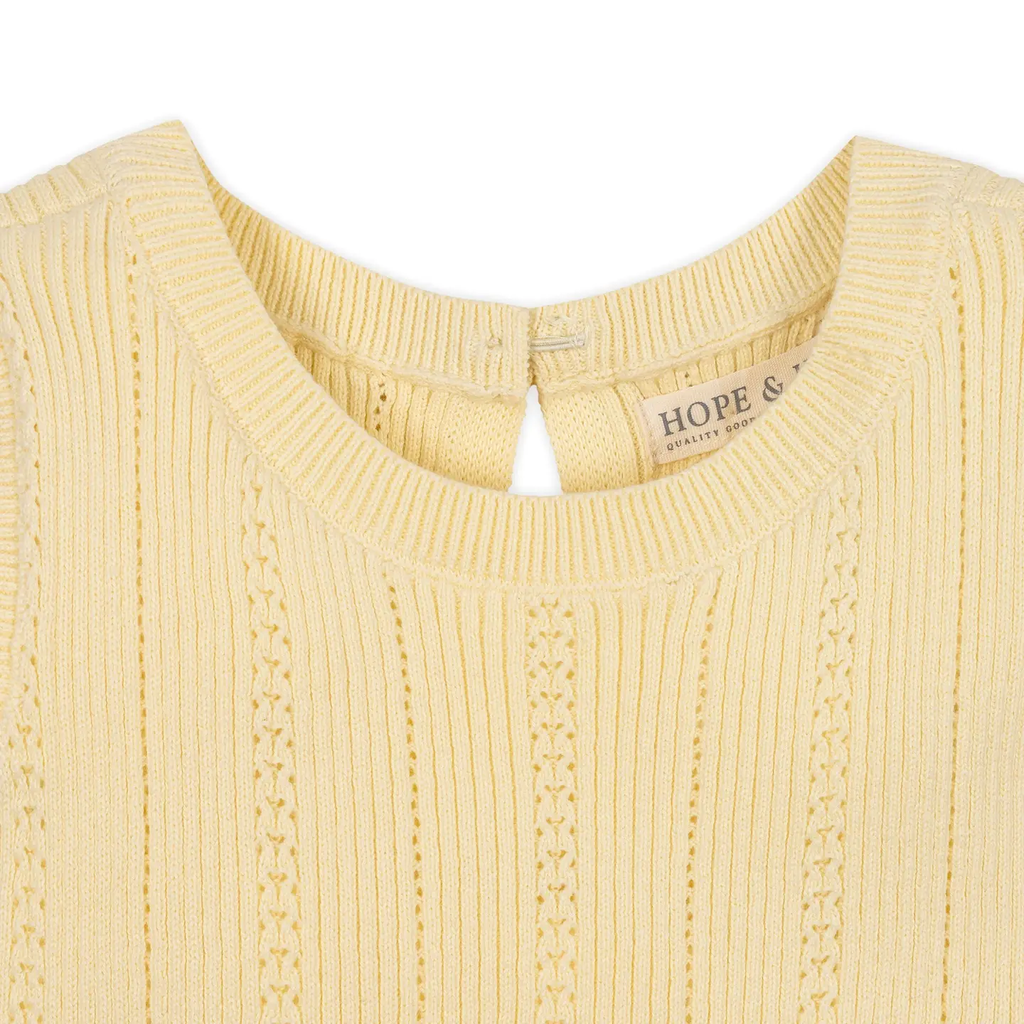 Organic Flounce Hem Sweater Dress - yellow