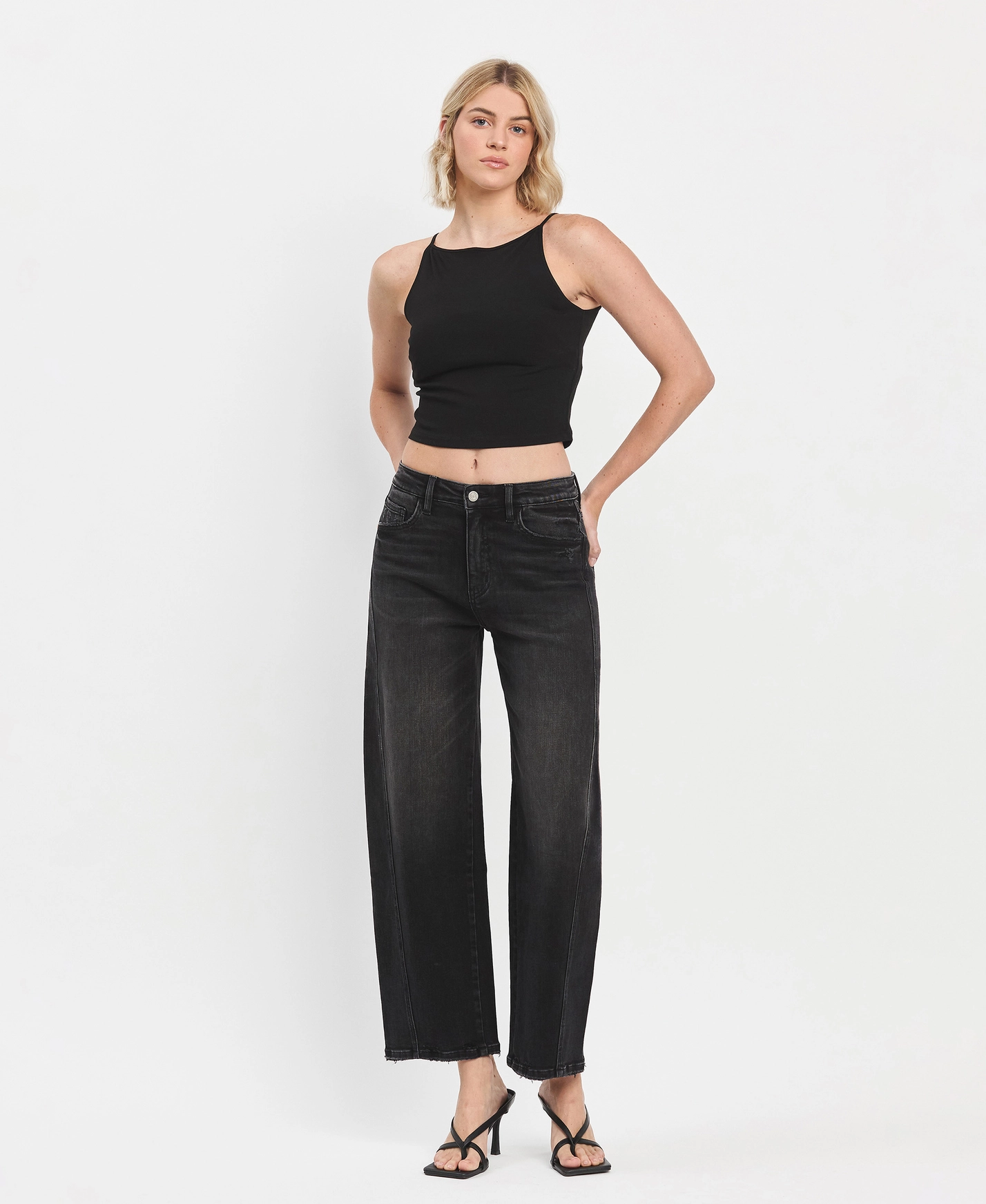 Super High Rise Panel Barrel Jeans - Instant