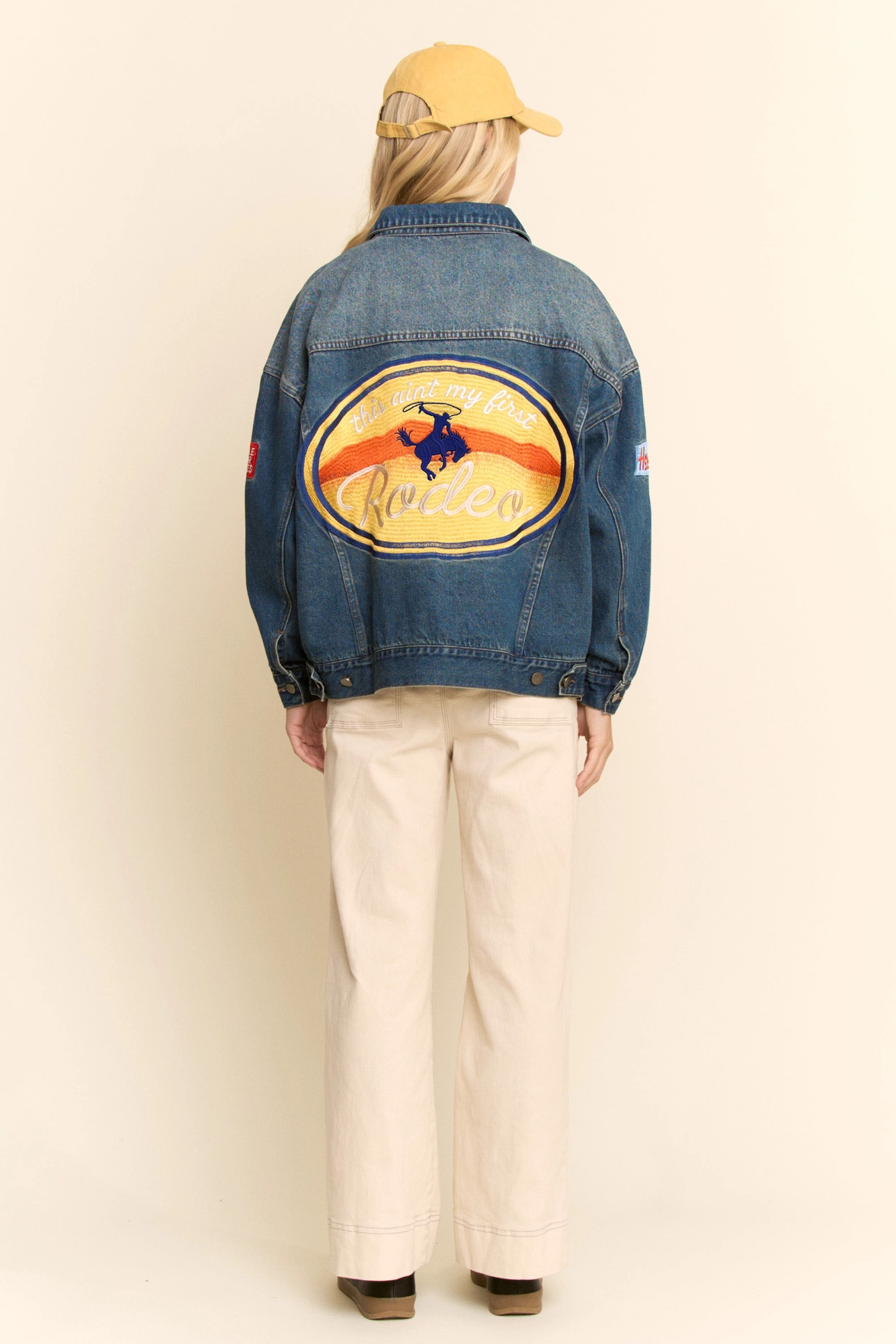 West Coast Rodeo Embroidered Denim Jacket - Dark Denim