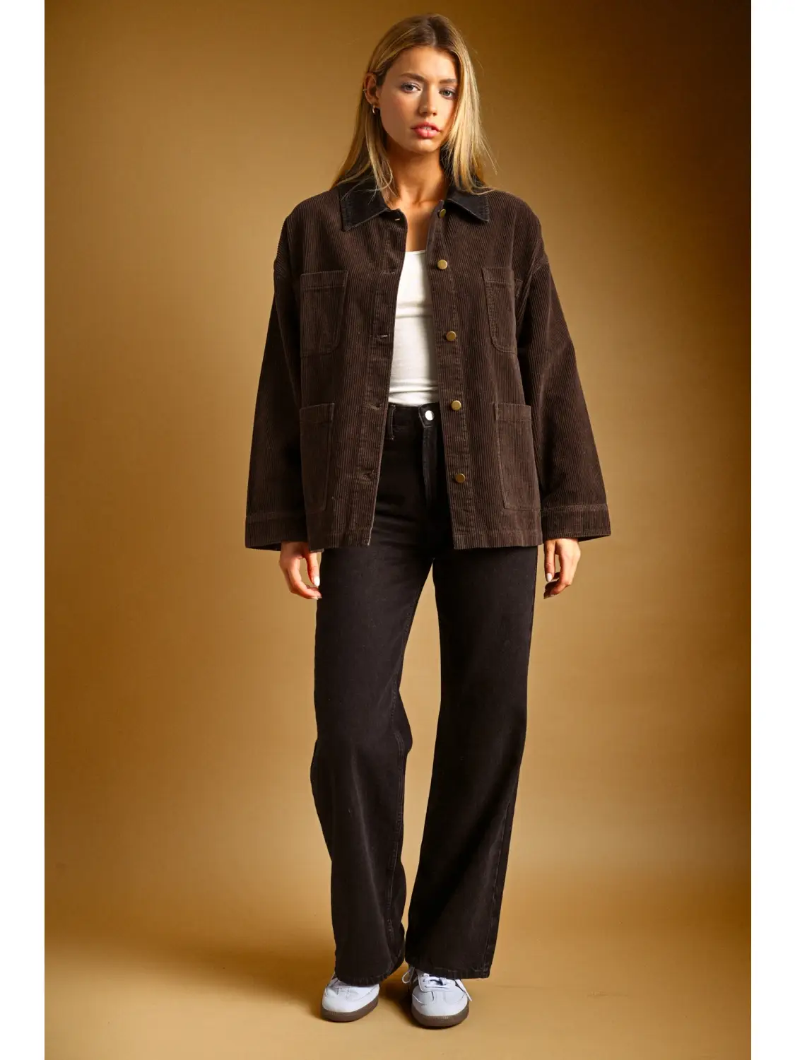 Corduroy Button Front Barn Jacket