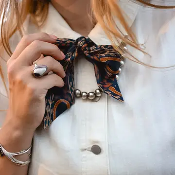 Western Harvest in Deep Juniper Silk Twilly Cowgirl Scarf