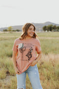 CACTUS COWBOY SHORT SLEEVE GRAPHIC TEE - MINERAL BURNT ORANGE